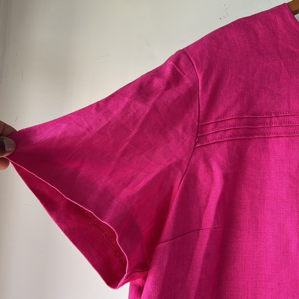 Plaza South 100% Linen pink Dress Size 24W Petite - Picture 4 of 15